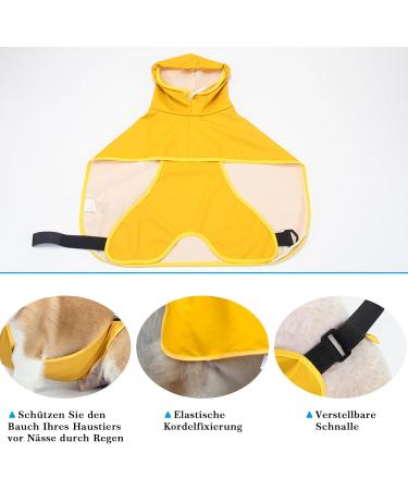Buy Wufanc Yellow Raincoat Dog - Waterproof Jacket with Transparent Hood for All Dog Sizes (7XL) - Buy Online on GoSupps.com