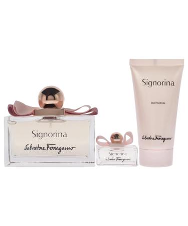 Salvatore Ferragamo Signorina for Women - 3 Pc Gift Set 3.4oz EDP Spray 1.7oz Body Lotion 0.17oz EDP Spray - Buy Online on GoSupps.com