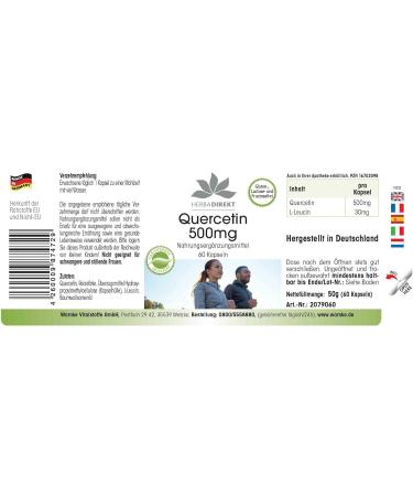 Quercetin 500mg Vegan Capsules | HERBADIREKT by Warnke Vitalstoffe - Buy Online on GoSupps.com