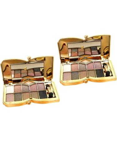 Angoily 2pcs Colorful with Shadow Eye Mirror Makeup # Eyeshadow Colors Brush and Flash Glitter 1 count (Pack of 1) As Shownx2pcs - Buy Online on GoSupps.com