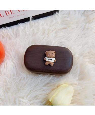 Premium Wood Grain Agalus Contact Lens Container | Stylish Portable Pupil Storage Box | High-End Care Companion - Buy Online on GoSupps.com