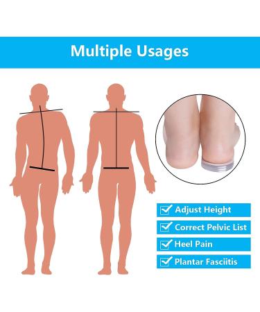 Adjustable Heel Lifts for Plantar Fasciitis - 2 Pairs, 1/4 to 1 Gel Inserts for Leg Length Discrepancy - 4 Layers, Large Size - Buy Online on GoSupps.com