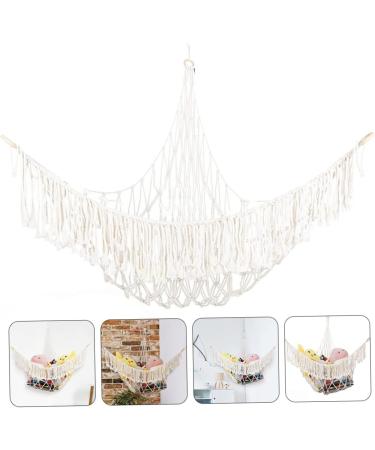 Partykindom Yoga Ball Stand for Kids | 2pc Lace-Up Toy Organizer & Hammock | Fitness Toy Storage | 164x114cm | White - Buy Online on GoSupps.com