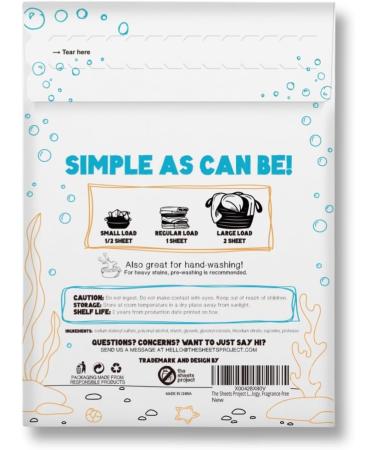 Eco-Friendly Laundry Detergent Sheets - 20 Sheets (40 Loads) Hypoallergenic Liquidless Fragrance-Free No Plastic - Buy Online on GoSupps.com