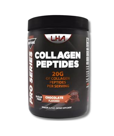 LHA Collagen Peptides Powder Chocolate Flavor Dietary Supplement for Skin Hair Nails Bone & Joint Support 10 oz