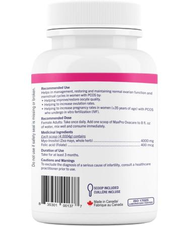 Maxion 2 Pack Ovacare for Natural PCOS Relief Supplement for Women With Myo-Inositol to Help Restore Normal Ovarian Function Inositol Powder Support for PCOS Fertility & Menstrual Health for Women 120g Powder - Buy Online on GoSupps.com