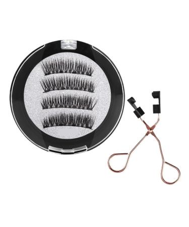 3PC 4 Magnetic Eyelashes Natural Eyelash Tape Without Glue Eyelashes Can Be Reused Best False Eyelashes (Size : KS01-4Black)