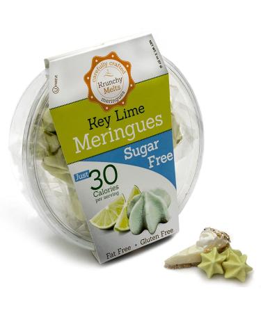 Krunchy Melts - Original Sugar Free Meringue Cookies - Sugar Free Key Lime Flavor - Meringues - Zero Net Carbs - Gluten Free - Nut Free - 30 Calories Per Serving - Low Calorie Snack - Sweet Treats - Kosher Pareve - 2 Oz Sugar Free Key Lime 2 Ounce (Pack o