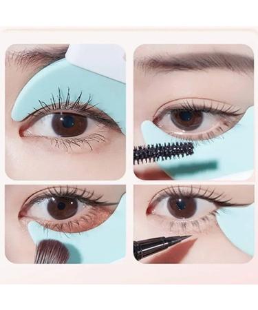 Mascara Shield Guard 4pcs/Set Eyelash Makeup Applicator Tool Eyeliner Auxiliary Tool Pads Silicone Resusable Eyeshadow Guard Pads Blue - Buy Online on GoSupps.com