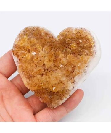 1pc 70mm-80mm Natural Rough Citrine Cluster Heart with Shiny - Buy Online on GoSupps.com
