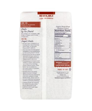 DeLallo Organic Whole Wheat Farfalle Bow Ties Pasta - 1lb Bag - Buy Online on GoSupps.com
