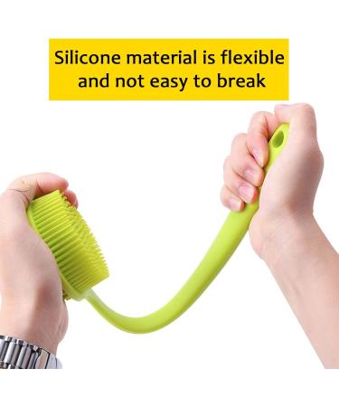 Shop Shower Body Silicone Bathing Brush - Soft Bristles Long Grip for Men & Women | Peeling Massage & Sensitive Skin Care (Green) - Buy Online on GoSupps.com
