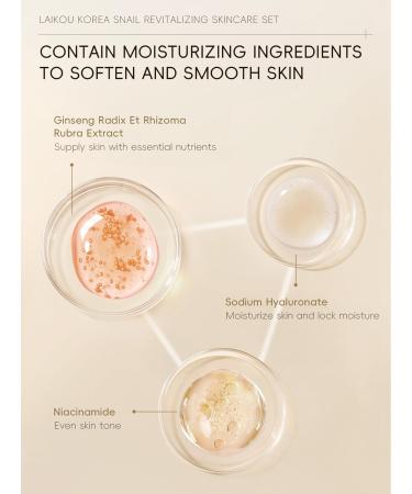 Korean Snail Essence Skin Care Kit Skincare Gifts for Women Include Gentle Cleanser Toner Eye Cream Serum Cream Long-Lasting Moisturizing & Nourishing Minimizes the Look of Wrinkles - Buy Online on GoSupps.com