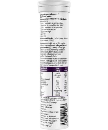 Beauty & Co Collagen Effervescent Marine Collagen & Vitamin C Supplement 500mg Per Tablet - 4 Tubes - Buy Online on GoSupps.com