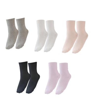 Healvian 5 Pairs Diabetic Care Socks Non Skid Socks Loose Socks Mens Slipper Socks with Non Skid Bottoms Womens Socks Men Stocking Cotton Nursing Socks Combed Cotton Maternity Nursing Socks