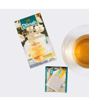 Dilmah Pure Camomile Flowers 20 Tea Bags - Caffiene Free - Pure Sri Lankan Ceylon Tea Box - Buy Online on GoSupps.com