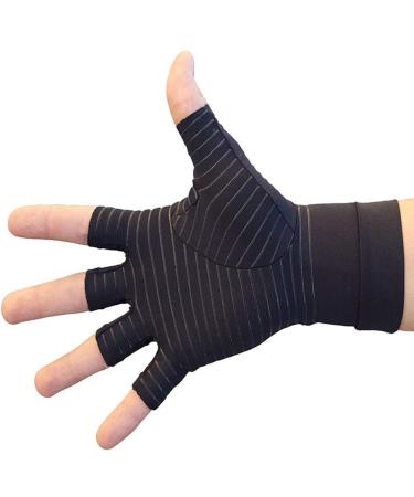 Copper Arthritis Gloves - Compression Gloves for Hands and Fingers Rehabilitation - Size Large (1 Pair), Black - Arthritis Relief for Women Men - Reduce Hand Pain, Swelling, Carpal Tunnel - Buy Online on GoSupps.com