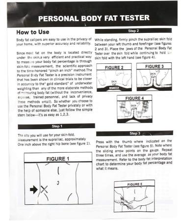 Body Fat Tester Caliper Skinfold Measurement Tool - White - Buy Online on GoSupps.com