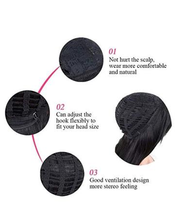 BGHJUE 14-Inch Black Brown Synthetic Hair Wig with Bangs - Stylish & Comfortable International Shipping - Buy Online on GoSupps.com