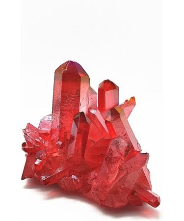 110g Natural Crystal Red Angel Aura Quartz Cluster specimens d Titanium Coating Quartz Cluster Decoration - Buy Online on GoSupps.com
