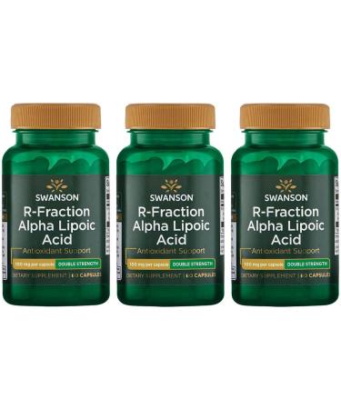 Swanson Double-Strength R-Fraction Alpha Lipoic Acid 100 Milligrams 60 Capsules (3 Pack)