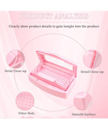 Nail Tool Sterilizer Box | Plastic Sterilizing Tray for Salon & Spa | Organize Nail Tweezers Eyelash Extensions - Pink - Buy Online on GoSupps.com
