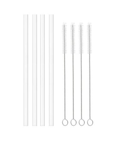 4 Pack Straws Replacement for Hydroflask Wide Mouth Bottle Straw Lid, 4 BPA-FREE Straws and 4 Straw Cleaning Brushes
