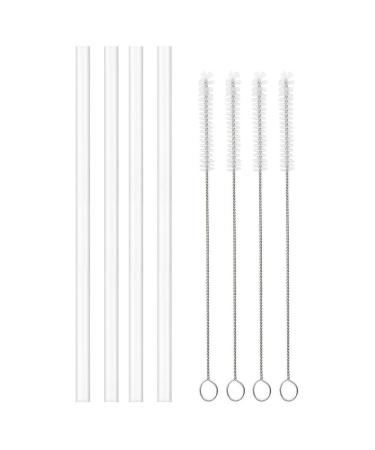 4 Pack Straws Replacement for Hydroflask Wide Mouth Bottle Straw Lid, 4 BPA-FREE Straws and 4 Straw Cleaning Brushes