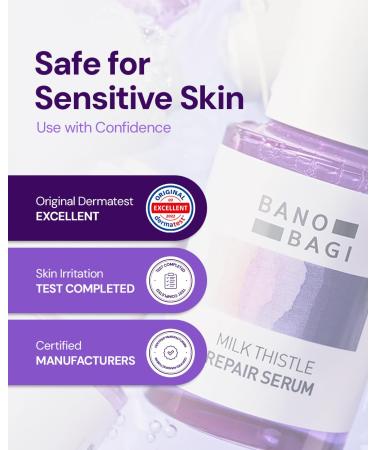 BANOBAGI Milk Thistle Repair Serum | Korean Skin Care Face Moisturizer Hydrating Serum for Face | Korean Moisturizer Skin Firming Face Serum for Glowing Skin w/ 70% Burdock Root Extracts (1.01 oz) - Buy Online on GoSupps.com