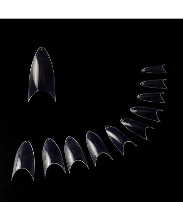 500pcs Clear Almond Shaped Nail Tips | Half Cover Acrylic Nail Professional Supplies - Buy Online on GoSupps.com