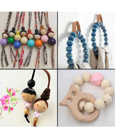 BigOtters 25mm Natural Round Wooden Beads - DIY Crafts and Jewelry Making - Home Decor and Farmhouse Style - Unfinished Wood Beads - Buy Online on GoSupps.com