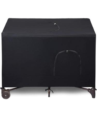 LLYWCM Crib Blackout Cover - Pack and Play Travel Crib Canopy - Stretchy Breathable Baby Netting Cover/Tent for Indoor or Outdoor Portable Playard to Sleeping or Play black 1 - Buy Online on GoSupps.com