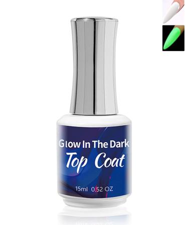 Glow In The Dark Gel 15Ml Glow Nail Top Glue Gel Coat Soak Off Long-lasting Luminous Glow Effect for Nail Art UV LED Needed Perfect with Any Colors Fluorescent Bright Lacquer Salon DIY At Home 1 #