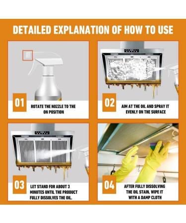Kytxqikd Powerful Heavy Foam Cleaner Stain Remover Multipurpose Kitchen Grills Ovens Dirt Oil Cleaning Spray Foam Washing Tool Durable Easy Install - Buy Online on GoSupps.com