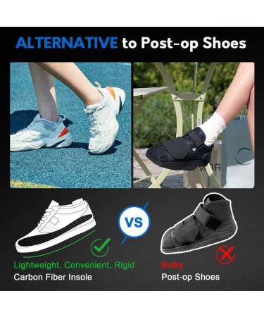 Carbon Fiber Insole for Arthritis, Turf Toe, Hallux Limitus, Foot Fractures - 9.65 inch Graphite Shoe Insert - Alternative to Post Op Shoe - Buy Online on GoSupps.com