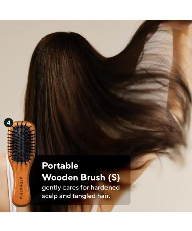 AROMATICA Rosemary Scalp Scaling Trial Kit with Mini Wooden Hair Brush - Clearer, Dandruff-Free Hair - Plant-Based Vegan Shampoo - 3.38 fl. oz Shampoo + 1.01 fl. oz Root Enhancer & Scalp Scrub - Buy Online on GoSupps.com