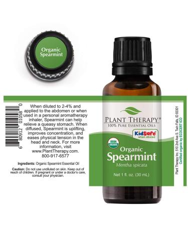 USDA Organic Spearmint Essential Oil 30 mL - 100% Pure & Therapeutic Grade | Plant Therapy - Buy Online on GoSupps.com