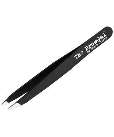 The BrowGal Professional Hand-Made Slant Tweezer - Ideal for Eyebrows, Facial Hair, Ingrown Hair & Blackhead Removal - Portable Anti-Rust Tool, 3.9 Inches, Black - Buy Online on GoSupps.com