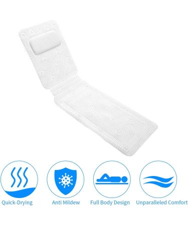 Sursoul Full Body Bath Pillow - Quick-Drying Spa Pillow with Soft PVC for Tub - Bathtub Bed with Suction Cups - Buy Online on GoSupps.com
