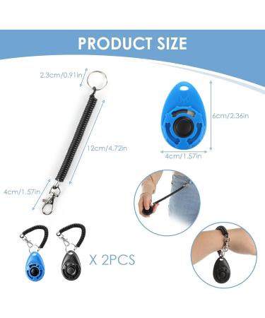 ISOI Clickers for Dog Training 2 Pcs Dog Clickers for Training Clicker Training for Cats Puppy Training Strengthen Positive Behavior Comfortable Grip Bracelet Design Portable (Black & Blue) - Buy Online on GoSupps.com