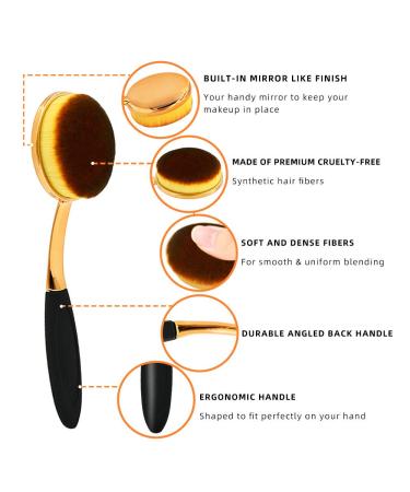10-Part Oval Makeup Brush Set - Professional Dolovemk Toothbrush for Face & Eye Makeup - Ideal for Liquid Powder & Foundation Application - Buy Online on GoSupps.com
