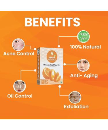 Natural Orange Peel Powder for Premium Organic Skincare Health and Hair care 100 gm - Buy Online on GoSupps.com