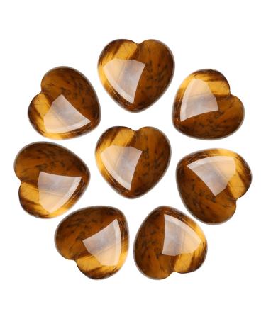 Xiannvxi 5pcs Tiger eye crystals heart stones love palm bag bag healing stone gemsteine crystal stones meditation natural Reiki C-tiger eye