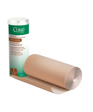 Curad Adhesive Moleskin Roll, Prevent Blisters, Corns and Calluses, 9"x4 YDS, 1 Roll