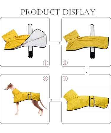 Buy Geyecete Greyhound Light Dog Jacket - Waterproof Adjustable & Reflective Coat for Greyhounds & Whippets - XXL Yellow (71-74cm) - Buy Online on GoSupps.com