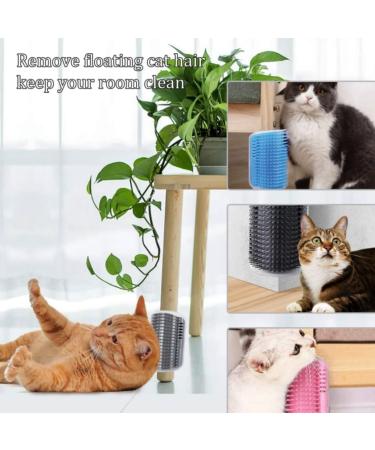 Bobozhong Cat Brush Set - 2 Large Self-Grooming Brushes for Cats | Wall Corner Cat Groomer with Catnip & Screws - Pink & Red - Buy Online on GoSupps.com
