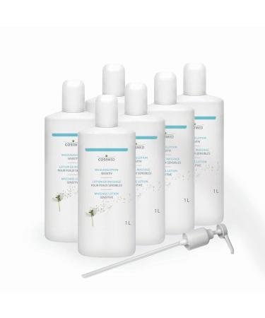 cosiMed Massage Lotion Sensitive | Bundle 6 x 1L | for sensitive skin | Made in Germany | incl. dosing pump
