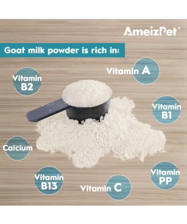 AmeizPet 100% Natural Goats Milk Powder For Dogs Powder To Create Delicious Goats Milk Perfect for Hydration Nutrient Rich Sensitive Tummy Dog Food Topper 200g (7 Oz.) Goat milk powder 200 g - Buy Online on GoSupps.com
