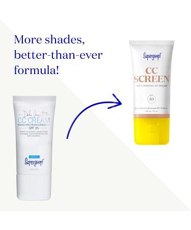 Supergoop! CC Screen SPF 50 - Mineral Color-Corrector & Tinted Moisturizer, 1.6 fl oz 100C - Buy Online on GoSupps.com
