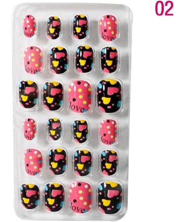 dijiusidy 1 Set Children Nails Medium Length Press on Solid Color Full Cover Art Decals Beauty Tool Salon Supplies Manicure Kit Two - Buy Online on GoSupps.com